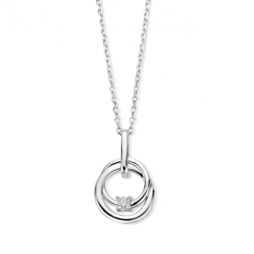 Collier Argent pendentif motif rond serti d'oxyde de zirconium - Naiomy - Gabrielle