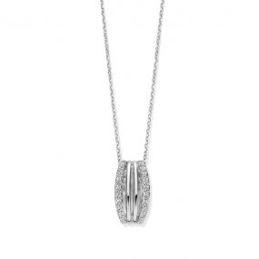 Collier Argent pendentif serti de zirconium - Naiomy - Clarisse