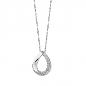 Collier Argent pendentif serti de zirconium - Naiomy - Dlicatesse