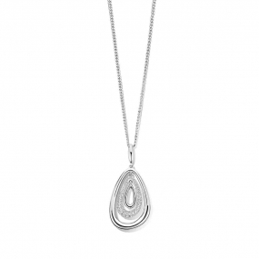 Collier Argent pendentif serti de zirconium - Naiomy - Itia