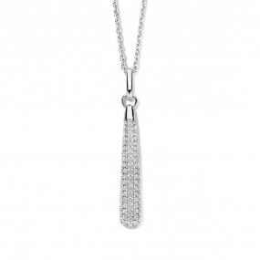 Collier Argent pendentif serti de zirconium - Naiomy - Mariana