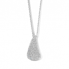 Collier Argent pendentif serti de zirconium - Naiomy - Tahiti