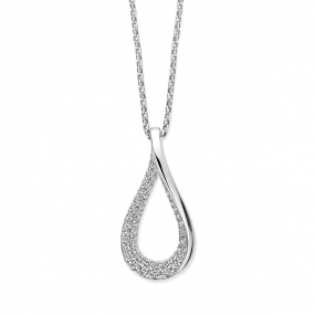 Collier Argent pendentif serti de zirconium - Naiomy - Victoria