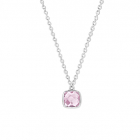 Collier Argent pierre rose - Naiomy - Eclatante