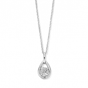 Collier Argent serti d'un zirconium - Naiomy - Angela