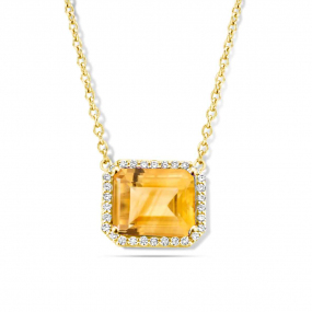 Collier Citrine jaune diamant 0.21 ct One More Etna 064622JA
