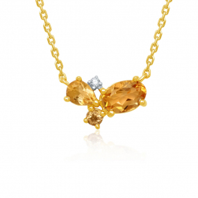 Collier Citrine - Or Jaune - Moerava -CLKC01
