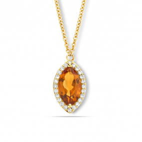 Collier Citrine Orange diamant 0.14 ct One More Etna 065176KA
