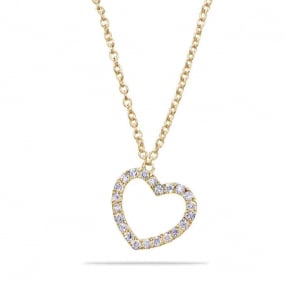 Collier Coeur Diamants Or Jaune 0.11 ct Madoka - 064011A