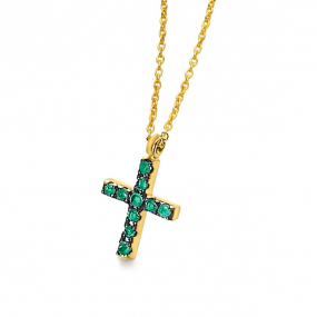 Collier Croix Emeraude - Lecarr - Tadaki - GD101OA.ES