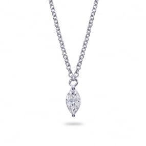 Collier Diamant Or Blanc 0.15 ct Dorothe - 063840A