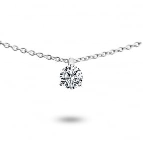 Collier diamant solitaire 0.10 ct 0.10 ct Or Blanc 1.2g Ivanna - P2475FMPWAC60