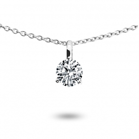 Collier diamant solitaire 0.20 ct 0.20 ct Or Blanc 1.2g Rose - P2944FMPWAC60