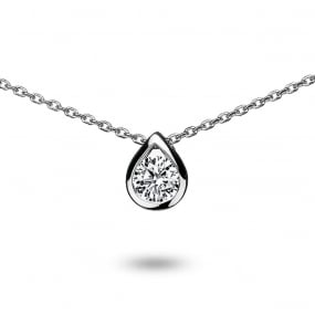 Collier diamant solitaire 0.20 ct 0.20 ct Or Blanc 1.95g Glamour - 82024-0.20