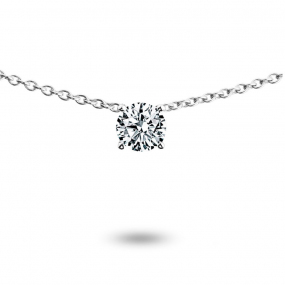 Collier diamant solitaire 0.20 ct 0.20 ct Or Blanc 3g Clia - VAL1020