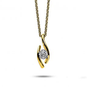 Collier Diamant Solitaire 0.20 ct Or Jaune 3.5g Nina - 4F487