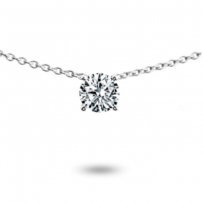 Collier diamant solitaire 0.25 ct 0.25 ct Or Blanc 3g Stefania - VAL1025