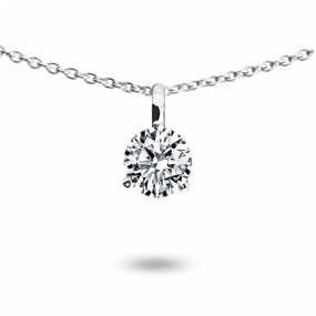 Collier diamant solitaire 0.30 ct 0.30 ct Or Blanc 1.4g Amour - P2945FMPWAC60