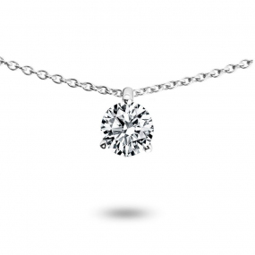 Collier diamant solitaire 0.30 ct 0.30 ct Or Blanc 1.4g Hideki - P2097FMPWAC60