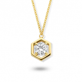 Collier Diamant Solitaire 0.30 ct Or Jaune 2.4g Camila - 92BY43A