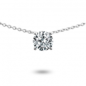 Collier diamant solitaire 0.35 ct serti griffes 0.35 ct Or Blanc 3g Lurilla - VAL1035