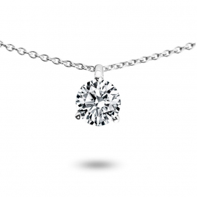 Collier diamant solitaire 0.40 ct 0.40 ct Or Blanc 1.4g Passion - P2584FMPWAC60