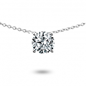 Collier diamant solitaire 0.40 ct serti griffes 0.40 ct Or Blanc 3g Violaine - VAL1040