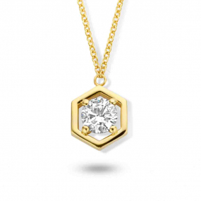 Collier Diamant Solitaire 0.50 ct Or Jaune 2.7g Olivia - 92BY51A