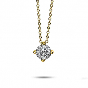 Collier Diamant Solitaire - 4 Griffes 0.20 ct Or Jaune 1.42g Milena - 4D271