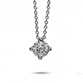 Collier Diamant Solitaire - 4 Griffes 0.25 ct Or Blanc 1.75g Aurianna - 4D245