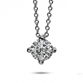 Collier Diamant Solitaire - 4 Griffes 0.40 ct Or Blanc 1.9g Holly - 4D336