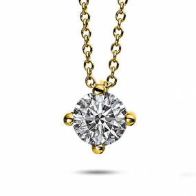 Collier Diamant Solitaire - 4 Griffes 0.50 ct Or Jaune 1.9g lonore - 4D555