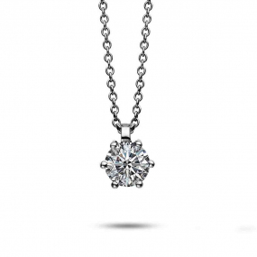 Collier Diamant Solitaire - 6 Griffes 0.20 ct Or Blanc 1.32g Miriama - 4D280