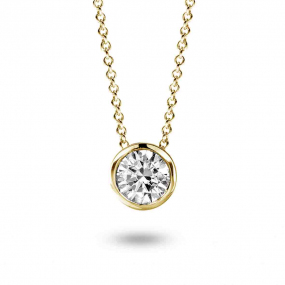 Collier Diamant Solitaire - Serti Clos 0.24 ct Or Jaune 1.9g Constance - 92AL40A