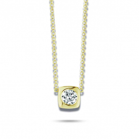 Collier Diamants 0.14 ct Or Jaune 2g Rosaria - 92D834A