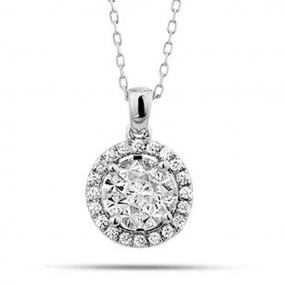 Collier diamants 0.45 ct Or Blanc 2.7g Hawai - P5728