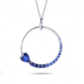 Collier Diamants et Saphirs ct - Srnit-GI2257B/ZB 