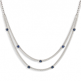 Collier diamants et saphirs Or Blanc 0.97 ct Isabella - HSN2000