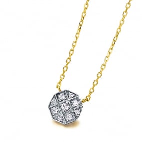 Collier Diamants et Topaze Blanche - Lecarr - Julia - GD085OA