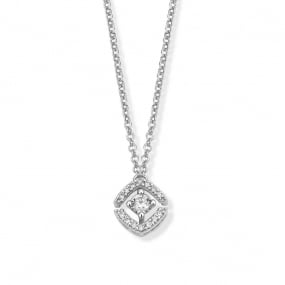 Collier Diamants Or Blanc 0.09 ct  Miyako - 061717A