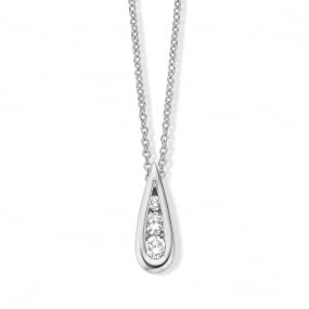 Collier Diamants Or Blanc 0.1 ct kelly - 061618A