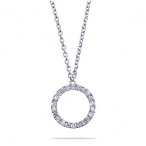 Collier Diamants Or Blanc 0.11 ct Selena - 061118A