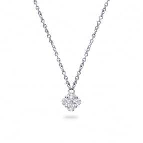 Collier Diamants Or Blanc 0.15 ct Lasa - 063676A