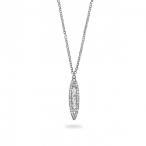 Collier Diamants Or Blanc 0.2 ct Nymphea - 066318A