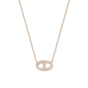 Collier Diamants Or Rose 0.16 ct Vahiti - 063081A