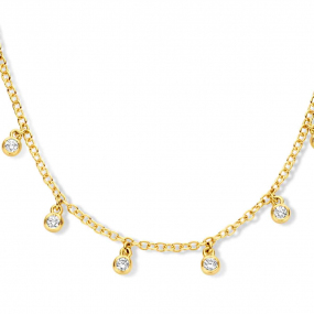 Collier Diamants serti Clos Or Jaune 0.41 ct Moeta - 066972A