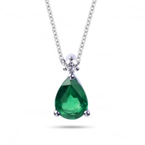 Collier Emeraude et Diamants Kira - CBGO41S-FR 