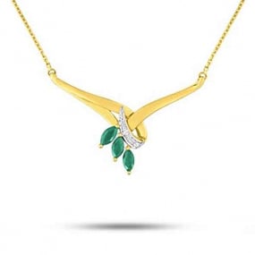 Collier Emeraude et diamants Tahiti - MN503BEB4