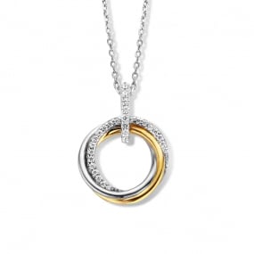 Collier en argent bicolor + pendentif serti de zirconium Naiomy Silver Silver -  - Setsuko - N2H52