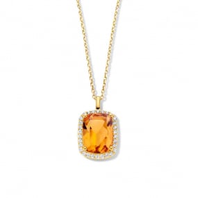 Collier en argent - pierre couleur citrine + zirconium - Naiomy Silver Silver - Femme - Maelle - N2C55